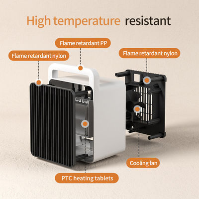 Mini aquecedor elétrico portátil PTC aquecimento rápido para escritório 900W fonte de energia