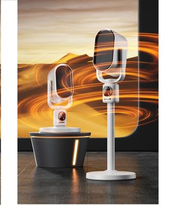 Aquecedor de mesa de pé com cabeça trêmula e controle remoto para fluxo de ar de inverno a verão