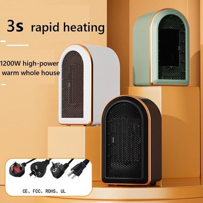 Inglês Língua de Operação Desktop Aquecedor de Sala Elétrico 1200W PTC Aquecedor de Ventilador Portátil