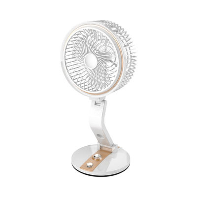 Mesa recarregável vermelha Espaço pessoal USB Mini Ventilador portátil com luz LED para escritório em casa