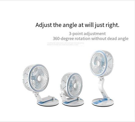 Mesa recarregável vermelha Espaço pessoal USB Mini Ventilador portátil com luz LED para escritório em casa