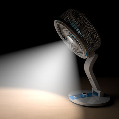Mesa recarregável vermelha Espaço pessoal USB Mini Ventilador portátil com luz LED para escritório em casa