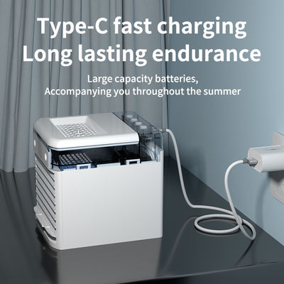 Desktop Mini Air Cooler 870g ABS Material Dual Spray USB Carregamento Plug-in Duplo Propósito