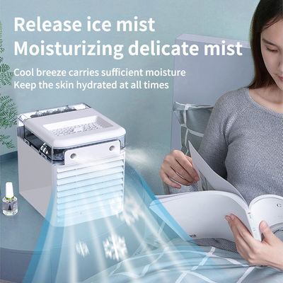 Desktop Mini Air Cooler 870g ABS Material Dual Spray USB Carregamento Plug-in Duplo Propósito