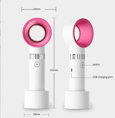 ABS portátil PC Mini USB Carregamento de mão Leafless Ventilador para Desktop Cereja sopro