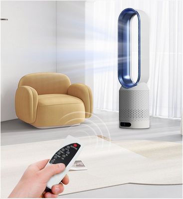 Ventilador de torre elétrico comercial com controle remoto de tela sensível ao toque e design sem lâmina