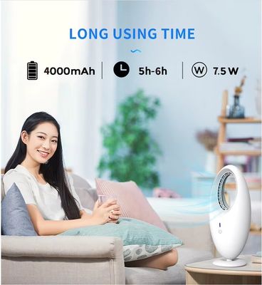 Inglês Língua de Operação Mini USB Carregamento Desktop Light Night Fan com 4000mAh Bateria