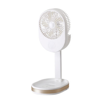 Logotipo personalizado 1500 mAh USB Recarregável Ventilador de Mesa com luz LED e ABS material PP
