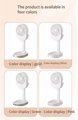 Logotipo personalizado 1500 mAh USB Recarregável Ventilador de Mesa com luz LED e ABS material PP