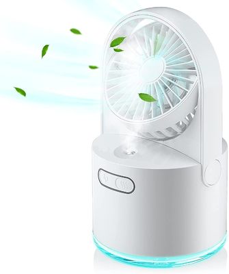 2 em 1 Mini Fan Humidificador Ventilador portátil com função USB recarregável