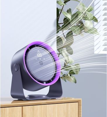 Solução de refrigeração 2 em 1 Ventilador de mesa elétrico com controle de tela sensível ao toque e 5 ajustes de velocidade