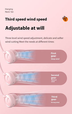 USB Recarregável Neck Hanging Fan Portátil e Silent Cooling para escritório ao ar livre
