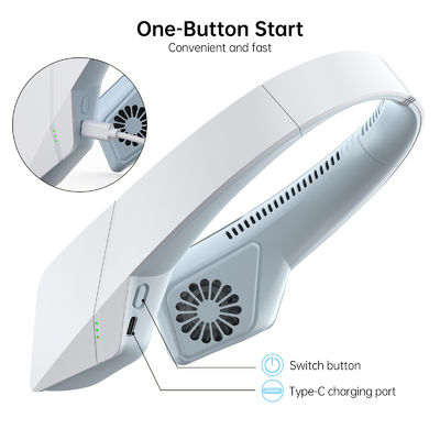 Ventilador USB recarregável de pescoço com bateria 18650 1800mAh e design sem lâmina