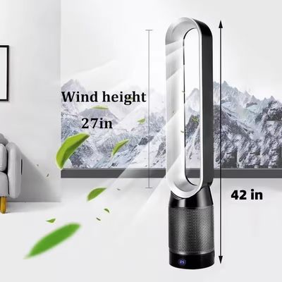 Ventilador de torre silencioso de 42 polegadas com controle remoto e purificador de ar Hepa sem lâminas