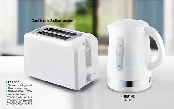 Torradeira de aço inoxidável de 750W com toque frio e controle de temporizador mecânico