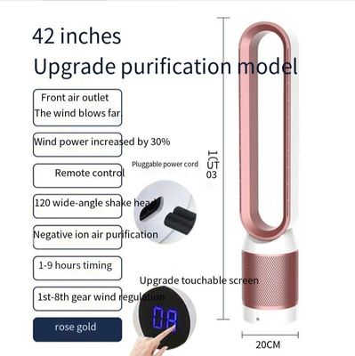 Ventilador de torre de arrefecimento sem lâmina de 42 polegadas com purificador de ar Hepa e controle remoto inteligente 2024