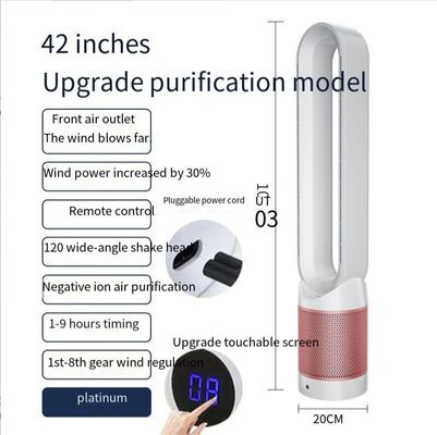 8 Ventilador Velocidade Ar Refrigerado Torre de Vento Natural Ventilador sem lâmina 42 polegadas com controle remoto