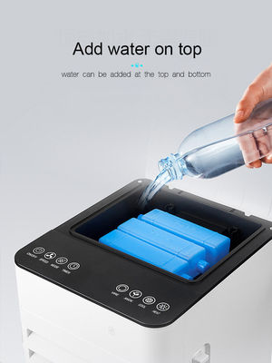 Refrigerador de ar de água por evaporação com controle remoto e ecrã táctil