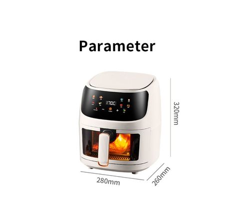 1350W Grande Forno Visível Profundo 8L Fritas Aéreas Sem Óleo Superfície de Cozinha Não Adesiva