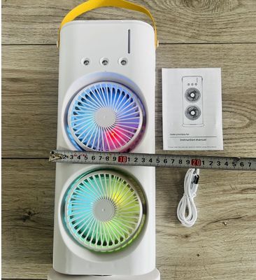 6 Vane giratório USB Linha de alimentação ventilador de pulverização de duas extremidades para escritório doméstico recarregável