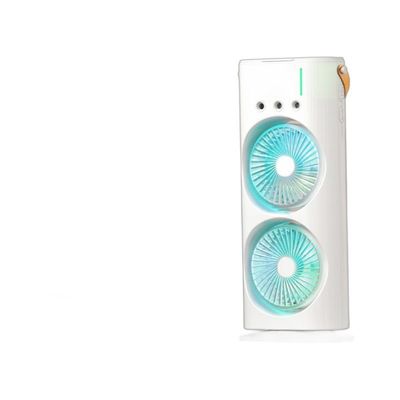 Refrigerador de ar de ventilador duplo branco para uso doméstico com comando remoto e função de arrefecimento
