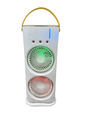 Refrigerador de ar de ventilador duplo branco para uso doméstico com comando remoto e função de arrefecimento