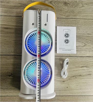 Ventilador de pulverização de cabeça dupla Ar condicionado de refrigeração de humidificação para arrefecimento de escritório
