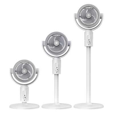Altura ajustável 4000mA Portátil USB Recarregável Ventilador de pé com Luz de lâmpada LED de tempo