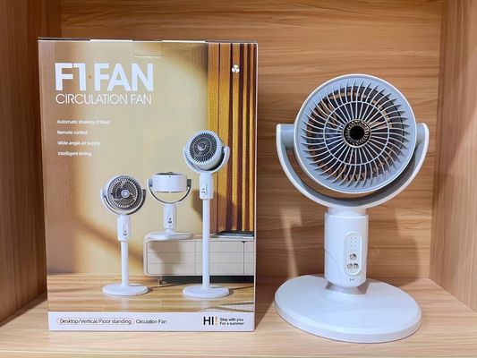 Altura ajustável 4000mA Portátil USB Recarregável Ventilador de pé com Luz de lâmpada LED de tempo
