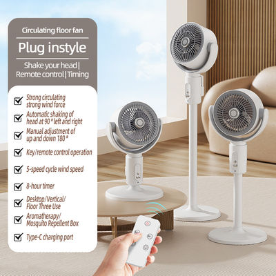 Instalação de piso 4000mA USB Recarregável Ventilador de piso com altura ajustável