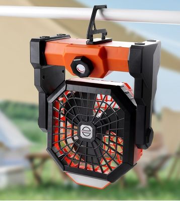 Ventilador de teto recarregável portátil de 6 polegadas com luz LED e sem controle remoto