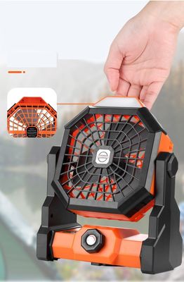 Ventilador de teto recarregável portátil de 6 polegadas com luz LED e sem controle remoto