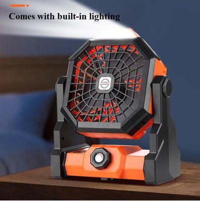 Ventilador de teto recarregável portátil de 6 polegadas com luz LED e sem controle remoto
