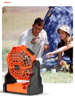 Ventilador de teto recarregável portátil de 6 polegadas com luz LED e sem controle remoto