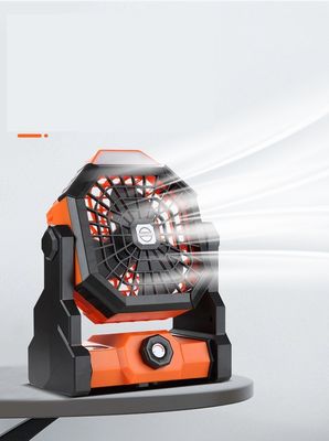 Ventilador portátil de 6 polegadas de vento recarregável de tenda de acampamento ao ar livre com iluminação e durável