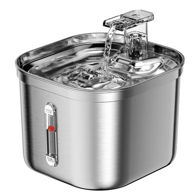 Dispensador automático de água para animais de estimação de aço inoxidável de 2,2 litros quadrados Água limpa e circulação