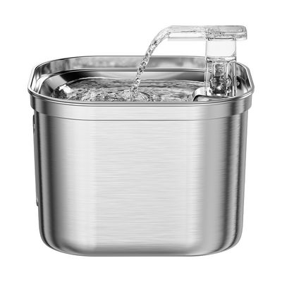 Dispensador automático de água para animais de estimação de aço inoxidável de 2,2 litros quadrados Água limpa e circulação