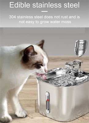 OEM 2.2l de aço inoxidável alimentador de água para gatos eléctrico Dispensador de água inteligente para animais de estimação Logotipo OEM