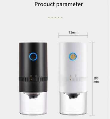Moinho de café elétrico de plástico ABS para casa e escritório com função de ciclo de limpeza