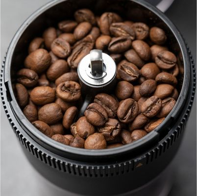 Moinho de café elétrico de plástico ABS para casa e escritório com função de ciclo de limpeza