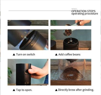 450g Capacidade Moinho de Grãos de Café Portátil para Domicílio com Alimentação USB e Carregamento USB