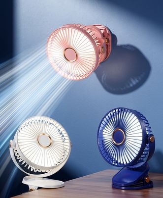 Ventiladores portáteis recarregáveis USB de 6 polegadas com luz noturna 720 Ventilador de clipe pessoal giratório para escritório em casa