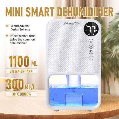 Desumidificador Mini Inteligente com tanque de água de 1100 ml e 7 luzes coloridas para conforto doméstico