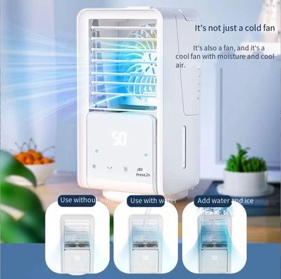 Refrigerador de ar por evaporação portátil para escritório de quarto 3 modos de vento baixo / médio / alto alimentado por USB