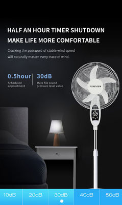 Ventiladores de corrente contínua recarregáveis de alta velocidade com controle remoto e ventilador elétrico de 16 polegadas