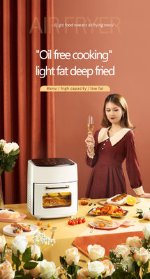 NO App-Control 1400W aço inoxidável frigorífico de ar forno torradeira com janela visível