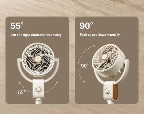 Ventilador de suporte elétrico de controle de voz AI para resfriamento de ar e circulação de ar em banheiros