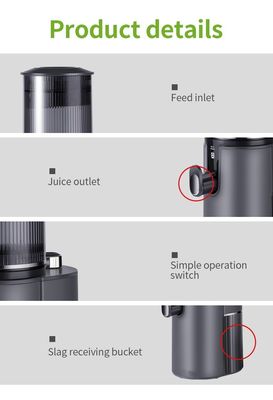 Máquina de extração de suco de frutas e vegetais original, prensada a frio, de pressão lenta, sem controle de aplicação