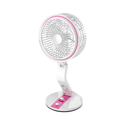 Carregamento de bateria USB Ventilador de mesa dobrável portátil com função de ar de resfriamento e luz LED