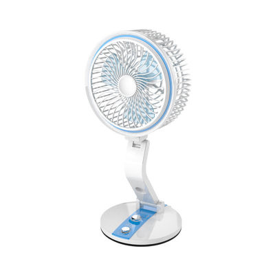 Carregamento de bateria USB Ventilador de mesa dobrável portátil com função de ar de resfriamento e luz LED